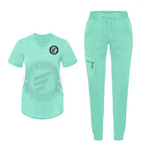 Tenues d'infirmière athlétiques personnalisées en usine, ensembles de pantalons de survêtement en spandex, uniformes médicaux d'hôpital - Product Image 3