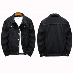 Chaqueta vaquera recortada para hombre, ropa de calle vintage personalizable, abrigo vaquero rasgado con tachuelas, Otra tela, servicio OEM disponible - Product Image 1