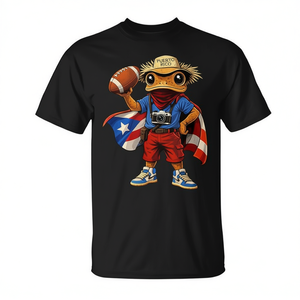 T-shirt promozionale a tema calcistico con rana Coqui di Porto Rico - Product Image 2
