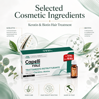 Flacons de soin capillaire Sanavita 12x10ml Liquide |   Traitement capillaire restructurant cosmétique à la biotine et à la kératine hydrolysée |   Plastique |   Modèle 50118 |