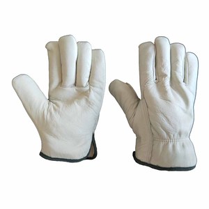 Gants de sécurité de protection en cuir grain durable à double paume avec bracelet réglable pour la conduite et le jardinage-Unisexe imperméable - Product Image 4