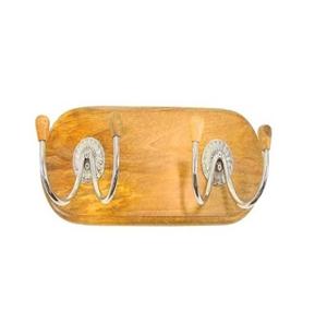 Prix bon marché rétro osier rotin bois serviette crochet pour la maison hôtel crochets muraux décoration bois métal mur crochet - Product Image 2