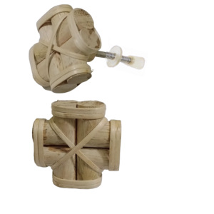 Boutons de courge en bois tissé en rotin naturel faits à la main artisanat poignée de tiroir et poignées pour armoire cuisine et chambre - Product Image 2