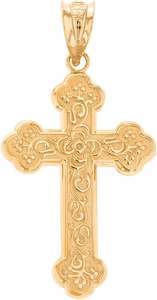 สร้อยคอจี้ไม้กางเขนแบบออร์โธดอกซ์จี้ไม้กางเขนสีทองแบบเรียบง่ายทันสมัยทำด้วยมือคุณภาพสูงราคาถูก - Product Image 3