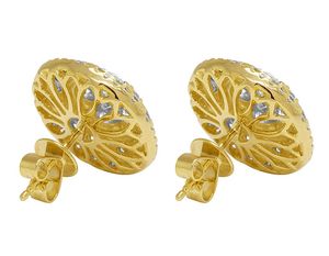 Boucles d'oreilles en grappe de diamants de laboratoire plaquées or 10 carats Boucles d'oreilles de luxe pour femmes - Product Image 4