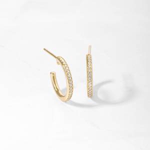 High Quality 12mm Small Diamond Cubic Zirconia Minimalist <b>Hoops</b> Dainty Gold Plated <b>Silver</b> <b>Hoop</b> <b>Earrings</b> Gift for Her - Product Image 4
