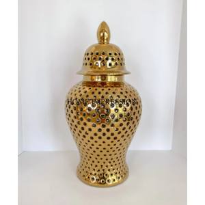 Collection d'art vintage la plus vendue Designer couleur argent fini pots de gingembre en métal de haute qualité fournitures de stockage des aliments - Product Image 2