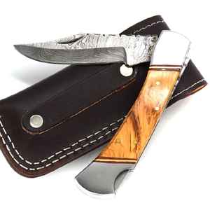 Nuevo diseño personalizado hecho a mano al aire libre Camping caza cuchillo de bolsillo plegable supervivencia cuchillo plegable con mango de madera - Product Image 1