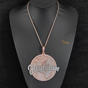 Elegante collar con colgante de mapa de Hansum de diamante cultivado en laboratorio de plata 925, joyería de Hip Hop, regalo ostentoso personalizado para él - Product Image 4