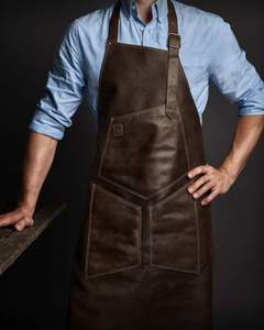 Tablier en cuir de wax véritable de conception personnalisée de meilleure qualité en gros - Product Image 2