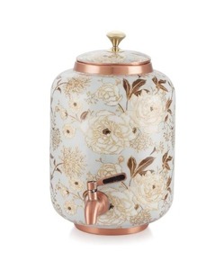 Venta al por mayor de Heritage Copper Matka Esmalte 8 LTR Classic Eco-Friendly a prueba de fugas Antiguo Cobre Tarro de agua Tapa Reutilizable Lavavajillas - Product Image 1