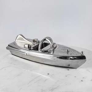Décoration de table de salon, objet décoratif, voilier, artisanat en métal, élégant, aluminium, poli brillant, décoration intérieure de bateau - Product Image 1