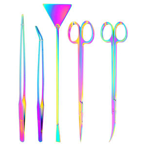 Kit de Herramientas para Acuarios - Herramientas RAINBOW de Acero Inoxidable Reutilizables, Pinzas, Tijeras para Plantas 2026 - Product Image 2