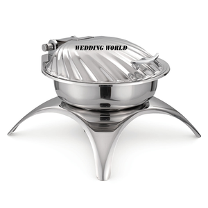 Metal Chafing Dish High Quality Shiny Polished Dinnerware Casserole Round Shape Luxury New Metal Food Warmer - Product Image 2