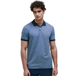 Personnalisé rétro Jacquard Polo mélange de coton tricot positif épaule à manches courtes tricot Polo côtelé pull tricoté pour hommes - Product Image 1