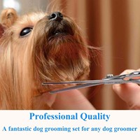 Ciseaux de toilettage pour chien gaucher \ 3 pièces courbées droites coupe de poils d'animaux amincissants Kits de cisaillement professionnels