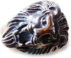 Bague pour homme, bande unie, bague en argent, bague signet lourde, bague lion, Noël, fabrication artisanale, bijoux personnalisés, bague en argent massif 925 - Product Image 1