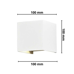 Lampada LED da parete per esterni cubo colore bianco 12 Watt di potenza con luce naturale stile Applique 4000K - Product Image 3