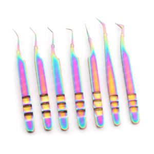 Vente en gros de pinces à cils en acier inoxydable avec pochette d'emballage 1 pièce pince à épiler légère extension de cils de marque privée en vrac - Product Image 2