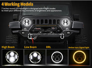 Morsun-faro led para coche <span class=keywords><strong>Land</strong></span> <span class=keywords><strong>Rover</strong></span>, luz brillante de 7 pulgadas con señal de giro DRL para jeep wrangler jk, 90/110 - Product Image 2