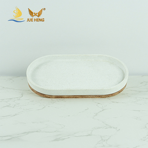 <strong>Cement</strong> Oval <strong>Tray</strong> <strong>Cement</strong> Bathroom Amenity Storage <strong>Tray</strong> for Hotel and Home - Product Image 1