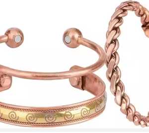 สร้อยข้อมือทองแดงบำบัดที่ทันสมัยทำด้วยมือสลักด้วยแม่เหล็กหกอันตัวเลือกข้อความส่วนตัว - Product Image 6