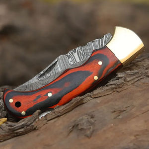 Couteau de poche pliant personnalisé en acier Damas, motif personnalisable, avec garantie de 3 ans pour le camping en plein air - Product Image 6