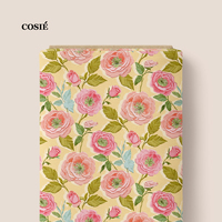 Tissu imprimé numérique en voile 100% coton, motifs nœuds et fleurs, vente en gros, faible MOQ, commande personnalisée