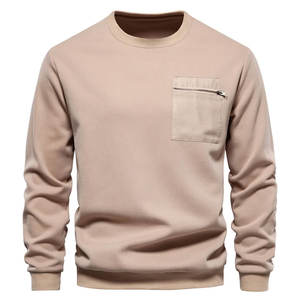 เสื้อสเวตเชิ้ตผ้าฝ้ายคุณภาพสูงทรงหลวมสำหรับผู้ชายรุ่นใหม่ประจำฤดูใบไม้ร่วง มีกระเป๋าซิป เสื้อสเวตเชิ้ตลำลองสไตล์สปอร์ต เสื้อพูลโอเวอร์ผู้ชาย - Product Image 3