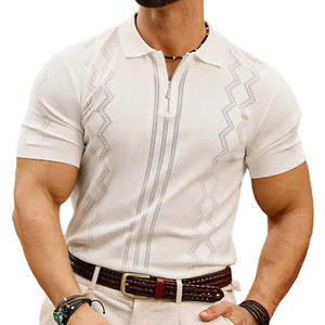 Camisa de Negocios Casual para Hombre, Nueva Colección 2025, con Cierre de Cremallera, Corte Entallado, 100% Algodón, Diseño Bordado, Secado Rápido, Manga Corta - Product Image 6