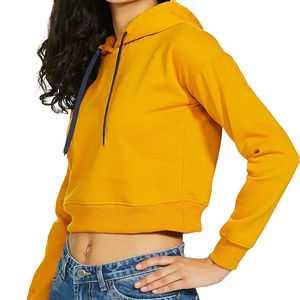 Sudadera con capucha de manga larga con logotipo personalizado de alta calidad para mujer, sudaderas con capucha informales de algodón transpirable para mujer, OEM transpirable - Product Image 4
