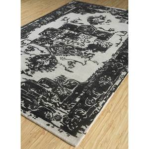 Tapis en laine et viscose tufté à la main Mythos, gris et noir, motif médaillon, tissage plat, pour la maison, le couloir, tapis rectangulaire en jute - Tnq-3205 (Cs-01) - Product Image 2