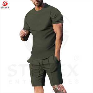 Ensemble 2 pièces d'été décontracté pour hommes Nouvel arrivage Ensemble d'été court avec logo Slim Fit pour hommes - Product Image 5
