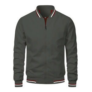 Chaqueta Bomber de alta calidad para hombre para Primavera Verano Slim Fit Casual estilo de béisbol Vintage nueva chaqueta negra de moda de otoño - Product Image 2