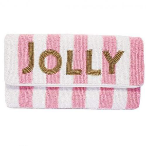 Travail manuel fabriqué fantaisie perlé broderie rose et blanc JOLLY sac à main avec un look de bijoux et à la mode par MD HANDICRAFTS - Product Image 1