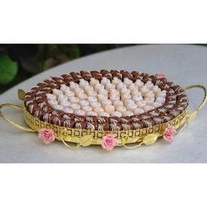 Plateau de service à chocolat en métal doré de haute qualité pour fêtes de mariage et événements Design élégant - Product Image 5