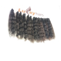 Prix de gros 8-32 pouces 100% cheveux humains indiens naturels à double trame machine, extensions de cheveux ondulés lâches bon marché, vague profonde, noir