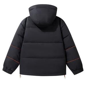 OEM <b>Men's</b> Plus Size Hooded Puffer Jacket <b>Top</b> Selling Breathable Eco-Friendly Winter Casual Style Bubble Zipper Waterproof Canvas - Product Image 2