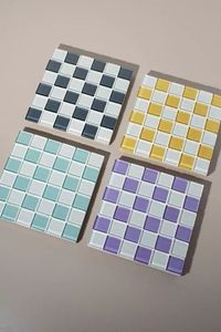 Exporter Square Glass Mosaic Coaster Drink <b>Mat</b> Glass Tile <b>Kitchen</b> Table Protection Pad Coffee Cup Holder Restaurant Barware - Product Image 3