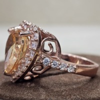 925 Sterling Silber Aus gezeichnete Qualität Hand gefertigte Designer Ring Herzform Zirkonia Edelstein Neueste Trendy Eternity Vermeil