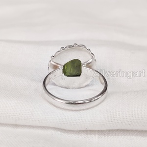Wholesaler Rough Stone Jewelry Womens <b>Ring</b> Natural Raw Peridot Gemstone August Birthstone Bohemian <b>Ring</b> 925 Sterling Silver <b>Ring</b> - Product Image 5