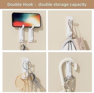 Extra Sticky Stainless Steel Self-Adhesive Wall Mounted Door <b>Hook</b> for Hanging <b>Towel</b> Coat Clothes Purse Hat & Keys - Product Image 2