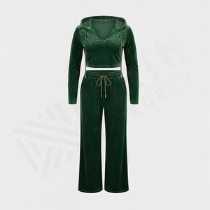 Ventes en gros de survêtements pour femmes, sur mesure, élégants, décontractés, de haute qualité, à capuche, en velours, ensembles de jogging tendance, sport de qualité supérieure - Product Image 1