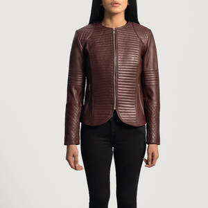 Véritable Top Wear Veste en cuir pour femmes Custom Made Casual Wear for Winter Cotton Filled Hot Selling Women's Leather Jacket - Product Image 1