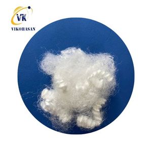 Vikohasan Poliéster reciclado 6D 15D Fibra de grapa blanca cruda seca sólida Spinning Ignífugo ISO9001 - Product Image 3
