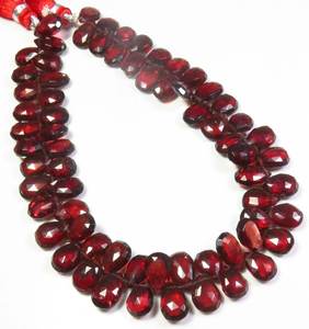 Mozambique Natural Garnet Gems Beads 9"Strand 8.5-11mm <b>African</b> Red Faceted Loose Gemstones Beads - Product Image 1