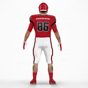 Custom Solid Red American & Rugby <b>Football</b> Jersey & Shorts Breathable Plus Size Printed Sublimated Polyester Uniform - Product Image 3