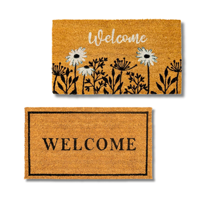 Alfombras de bienvenida de coco hechas a mano de Vietnam con alfombrilla de bienvenida rústica de PVC con opciones de tamaño y forma personalizadas - Product Image 1