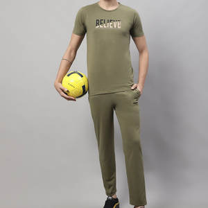 ชุดเสื้อยืดและกางเกงของผู้ชายผ้าฝ้ายแท้แขนสั้นสำหรับฤดูร้อนระบายอากาศสบายและทันสมัย - Product Image 6