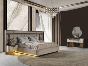 Juego de Dormitorio Moderno de Lujo, Muebles Completos para Recámara Principal, Cama King Size con Cabecera Extendida y Armario - Product Image 3